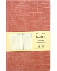 Ежедневник недатированный Savage. Персиковый, 128 листов, А5