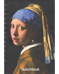 Скетчбук &quot;Вермеер. Девушка с жемчужной сережкой&quot; (А5, 100 листов, пружина) (03690)