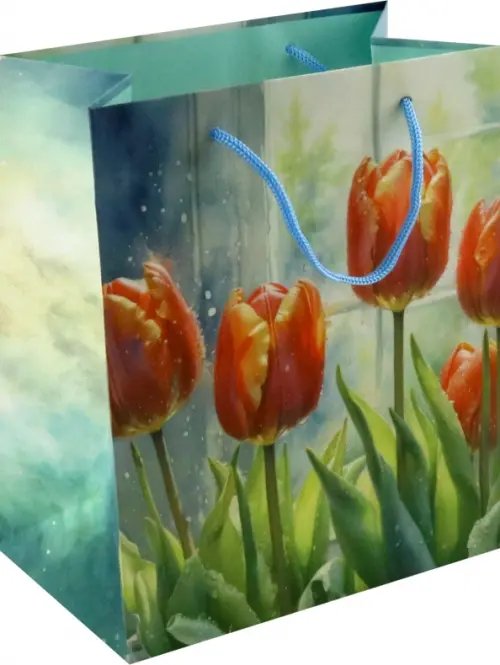 Пакет подарочный Тюльпаны на окне
