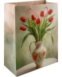 Пакет подарочный Кувшин с тюльпанами