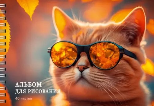 Альбом для рисования Альбом для рисования Котик в очках, 40 листов