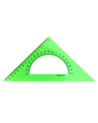 Треугольник с транспортиром, 16 см, 45*, NEON Cristal, 4 цвета (ТК61)