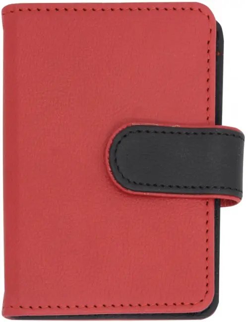 Визитница односторонняя (16 карманов, цвет красно-черный, на кнопке) (45953) Визитница односторонняя (16 карманов, цвет красно-черный, на кнопке) (45953)