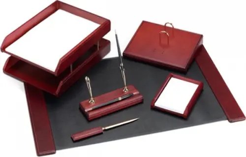 Настольный деревянный набор (6 предметов, красное дерево) (M6C-7A)