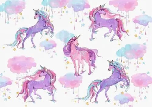 Цветная пленка для уроков труда &quot;Единороги&quot; (50х70 см) (48321)