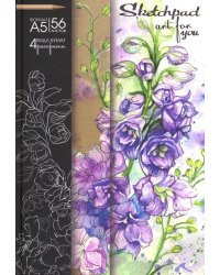 Скетчпад &quot;Цветы&quot; (56 листов, А5, твердая обложка) (49089)