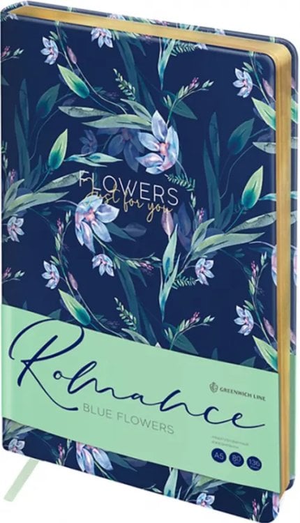 Обложка книги «Ежедневник недатированный Blue flowers, А5, 136 листов»