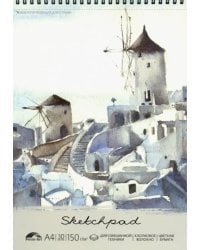 Альбом для пастели "Маяк" (30 листов, А4, голубая бумага) (49793)