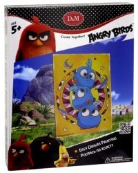 Роспись по холсту "Angry Birds. Синие птички" (18x24 см) (63822)