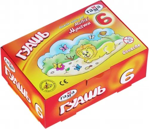 Гуашь. Мультики, 6 цветов Гуашь. Мультики, 6 цветов