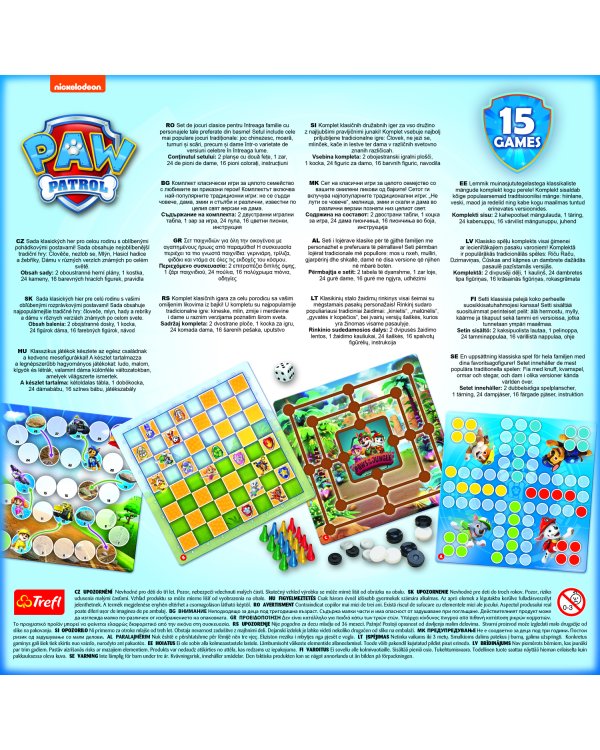 TREFL PAW PATROL Комплект настольных игр 15 в 1