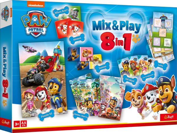 TREFL PAW PATROL 8in1 Mix&play набор настольных игр
