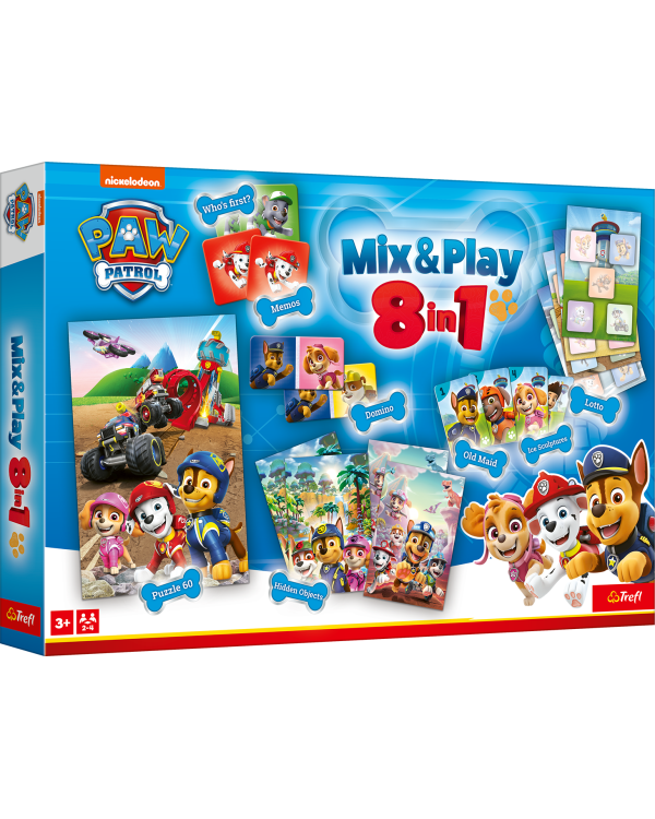 TREFL PAW PATROL 8in1 Mix&play набор настольных игр