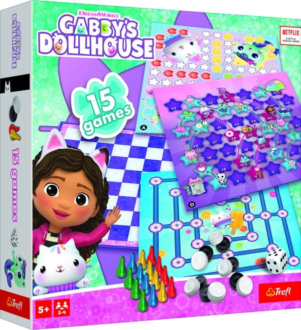 TREFL GABBY´S DOLLHOUSE Комплект настольных игр 15 в 1