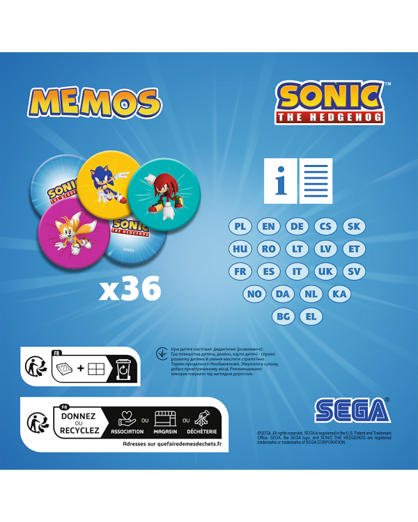 TREFL SONIC THE HEDGEHOG Мемо Соник