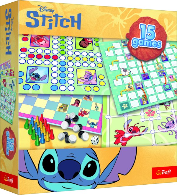 TREFL DISNEY STITCH Комплект настольных игр 15 в 1