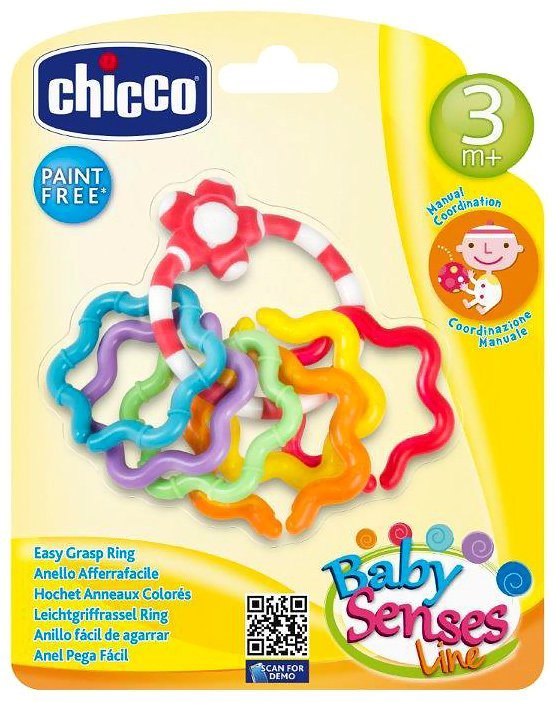 CHICCO прорезыватель "Кольца", 3 м+
