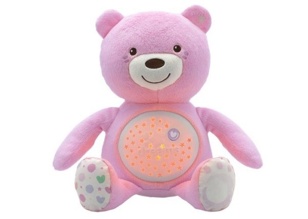 Обложка книги «CHICCO Медвежонок с проектором розовый, 30cm»