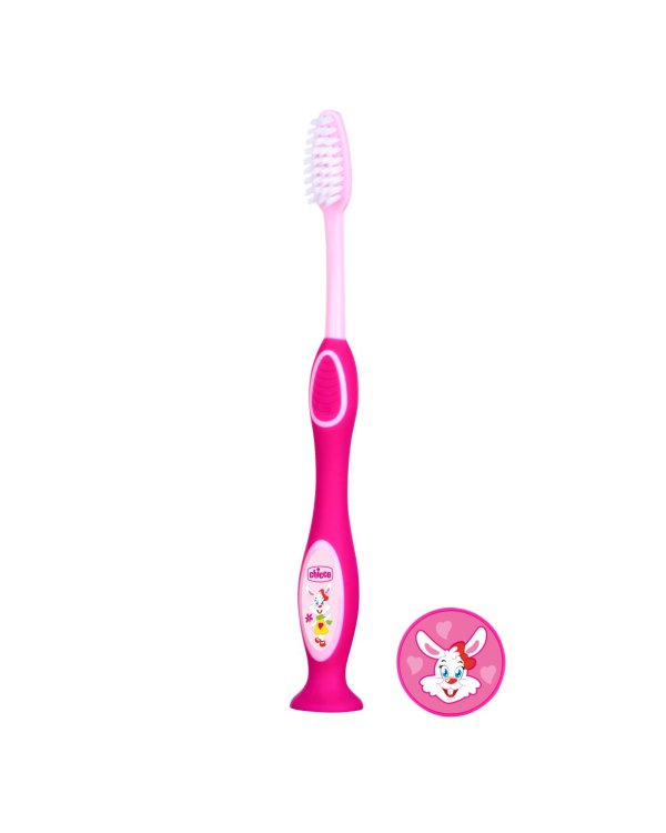 CHICCO Зубная щетка 3+, розовая