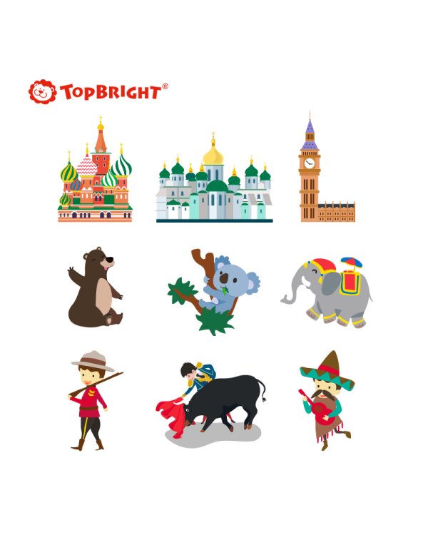 Дополнительное изображение книги «TOPBRIGHT Пазл "Карта мира" в глобусе, 64 шт.»