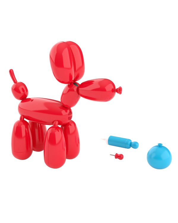 SQUEAKEE Интерактивная игрушка "Собака - воздушный шарик", красный