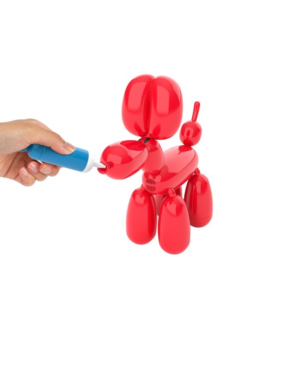 SQUEAKEE Интерактивная игрушка "Собака - воздушный шарик", красный