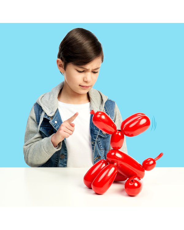 SQUEAKEE Интерактивная игрушка "Собака - воздушный шарик", красный