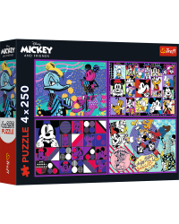 TREFL DISNEY MICKEY MOUSE Комплект пазлов, 4x250 шт.