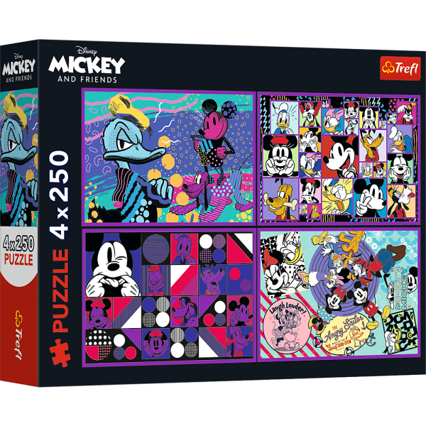 TREFL DISNEY MICKEY MOUSE Комплект пазлов, 4x250 шт.