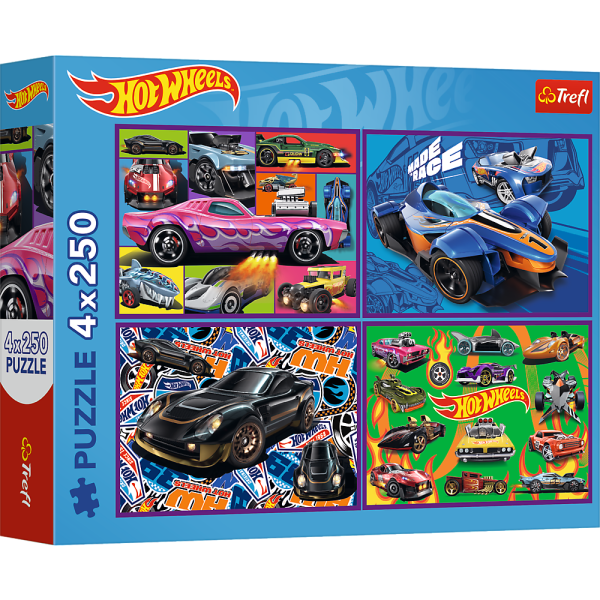 TREFL HOT WHEELS Комплект пазлов, 4x250 шт.