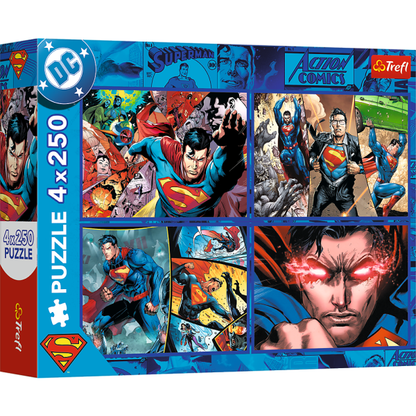 TREFL SUPERMAN Комплект пазлов, 4x250 шт.