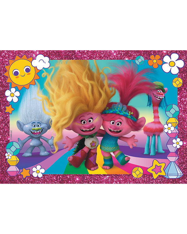 TREFL TROLLS Пазл с блестками Тролли 3, 100 шт.