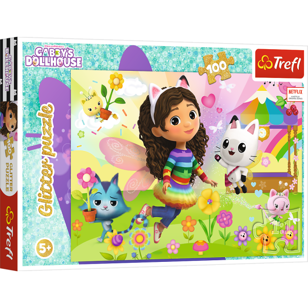 TREFL GABBY´S DOLLHOUSE Пазл с блестками Габби, 100 шт.