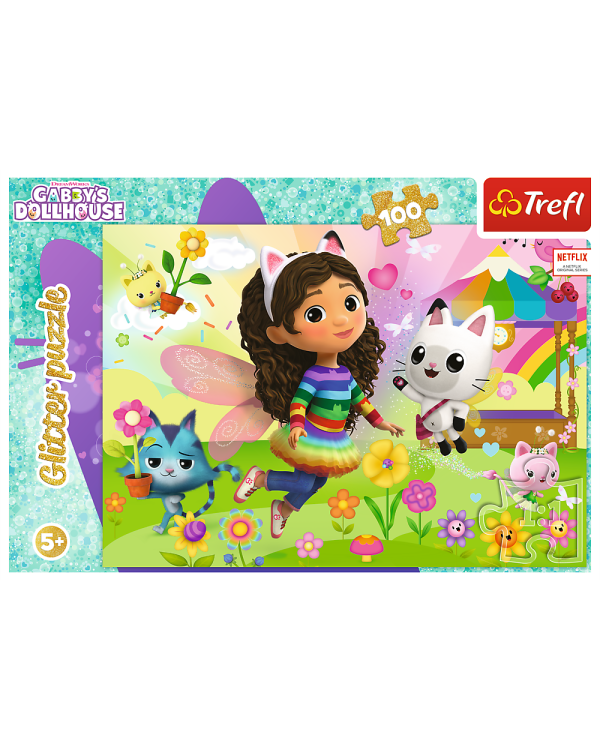 TREFL GABBY´S DOLLHOUSE Пазл с блестками Габби, 100 шт.