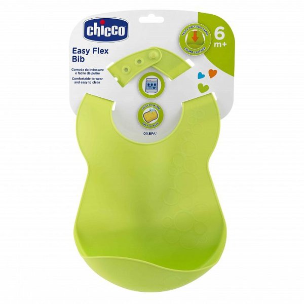 CHICCO Слюнявчик с карманом 6м+, нейтральный