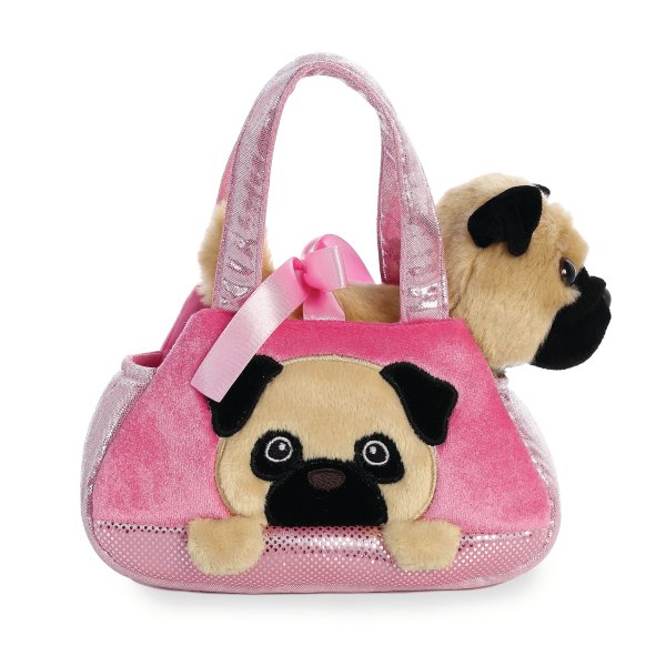 AURORA Fancy Pals мягкая игрушка мопс в сумке, 20 см
