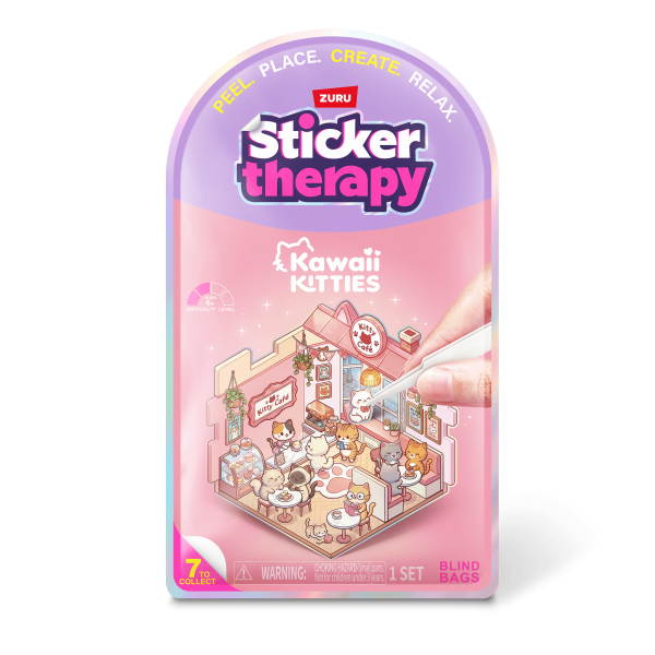 Обложка книги «STICKER THERAPY Наклейки Kawaii Kitties, 80 шт»