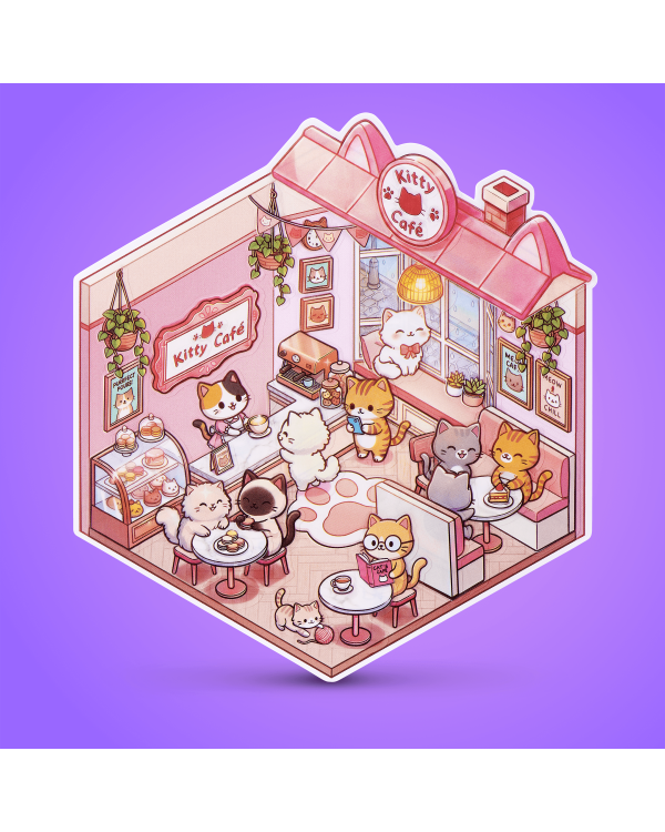 Дополнительное изображение книги «STICKER THERAPY Наклейки Kawaii Kitties, 80 шт»
