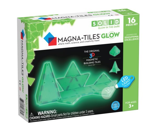 MAGNA-TILES Магнитный конструктор Magna Qubix светящийся в темноте, 16 деталей MAGNA-TILES Магнитный конструктор Magna Qubix светящийся в темноте, 16 деталей