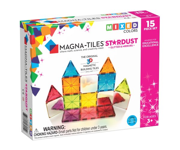 MAGNA-TILES Магнитный конструктор блестящий, 15 деталей