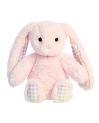AURORA Rainbow Gingham Bunnies Плюшевый розовый заяц 18 см