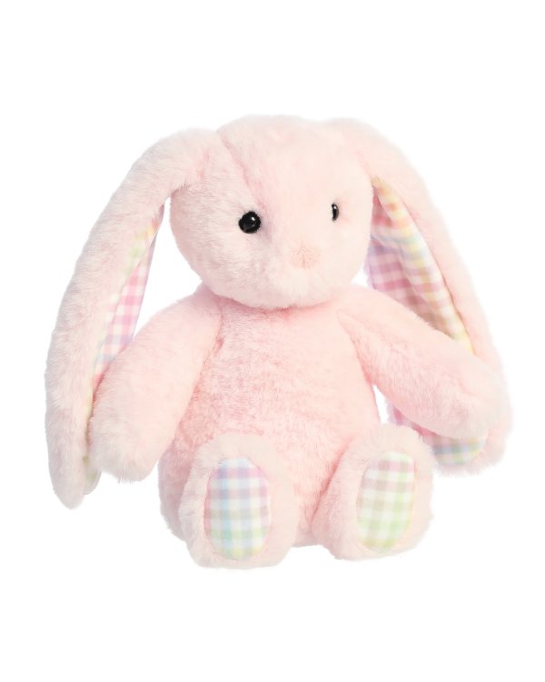 AURORA Rainbow Gingham Bunnies Плюшевый розовый заяц 18 см