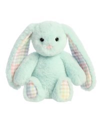 AURORA Rainbow Gingham Bunnies Плюшевый голубой заяц 18 см
