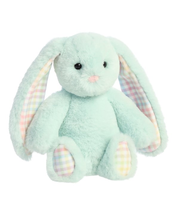 AURORA Rainbow Gingham Bunnies Плюшевый голубой заяц 18 см
