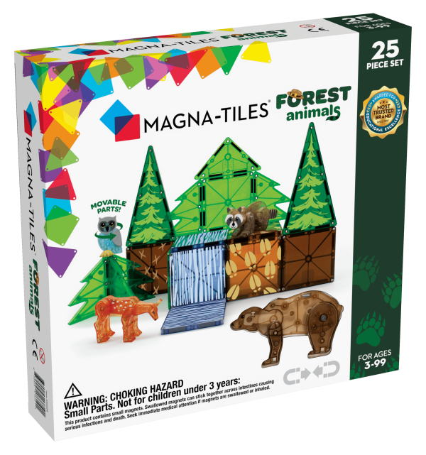 Обложка книги «MAGNA-TILES Магнитный конструктор Лесные животные, 25 деталей»