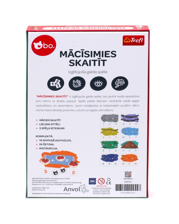 bo. Развивающая настольная игра "Учимся cчитать" (на латышском языке)