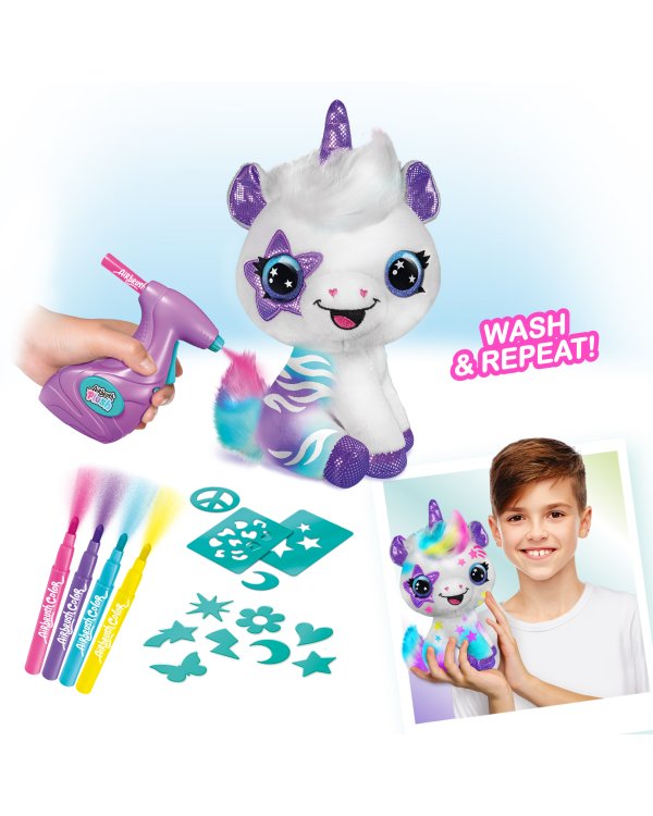 Дополнительное изображение книги «AIRBRUSH PLUSH игровой набор мягкая игрушка с аэрографом Единорог, 25 см»