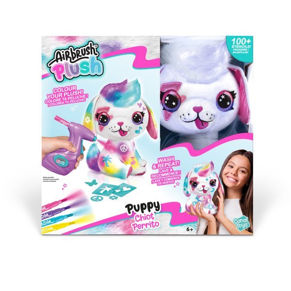 AIRBRUSH PLUSH игровой набор мягкая игрушка с аэрографом Щенок, 26 см