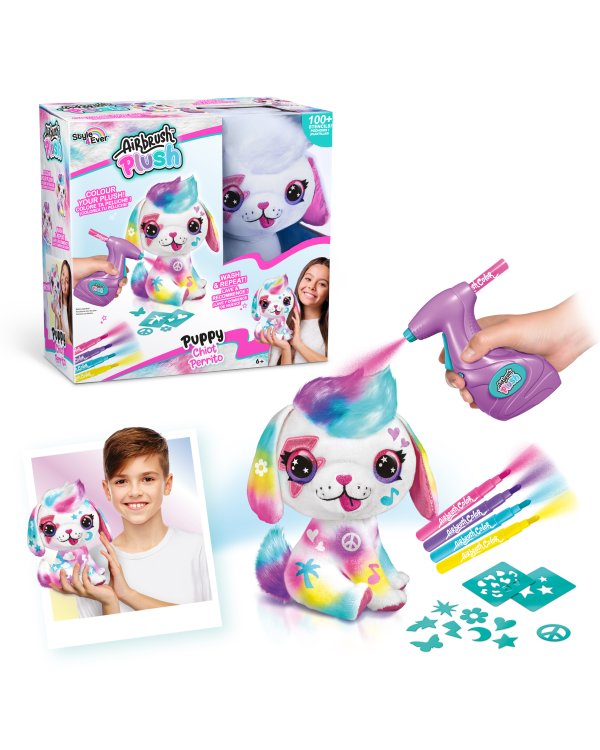 AIRBRUSH PLUSH игровой набор мягкая игрушка с аэрографом Щенок, 26 см