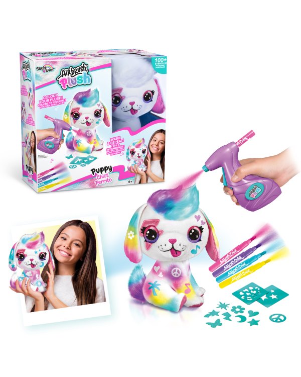 AIRBRUSH PLUSH игровой набор мягкая игрушка с аэрографом Щенок, 26 см
